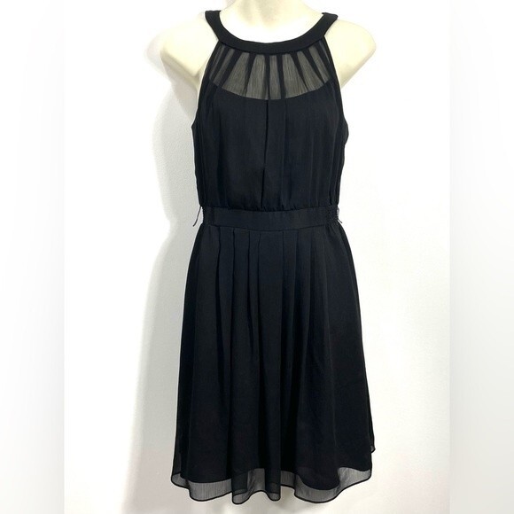 White House Black Market Black Dress with Gold buttons on back - Picture 1 of 7
